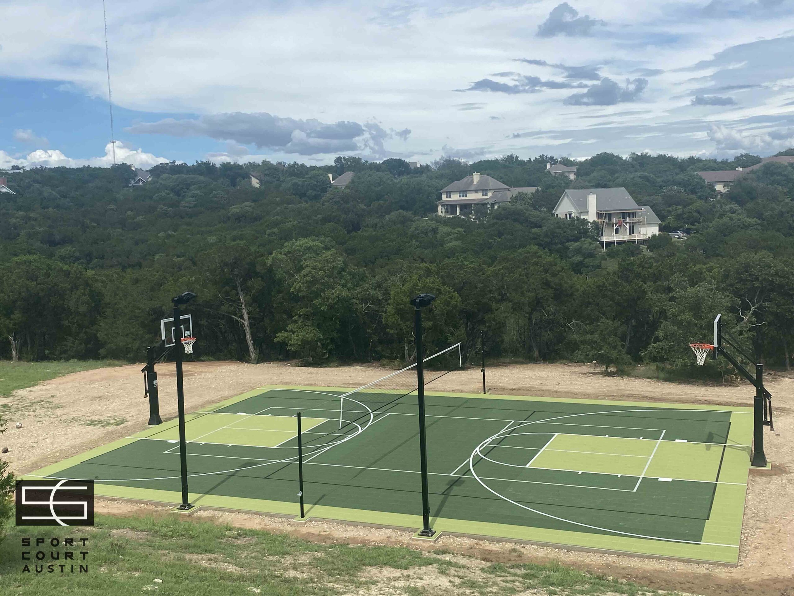 basketball, evergreen, full court, kiwi, lights, multisport, net adjusment, outdoor, pickleball, residential, tile, volleyball45x60 Full Court Multi Purpose (2)